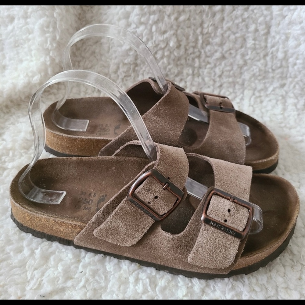 Birkenstock Betula Arizona Tan Suede Slide Sandals size 39